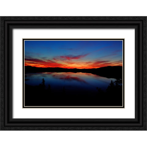 Dawn At Crater Lake 2 Black Ornate Wood Framed Art Print with Double Matting by Sherrell, Bill