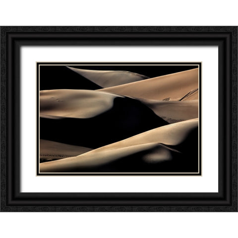 Dune Patterns 1 Black Ornate Wood Framed Art Print with Double Matting by Sherrell, Bill