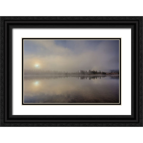 One Misty Morning Black Ornate Wood Framed Art Print with Double Matting by Sherrell, Bill