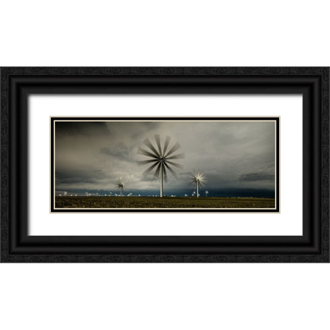 Storm Over Windmills Black Ornate Wood Framed Art Print with Double Matting by Sherrell, Bill