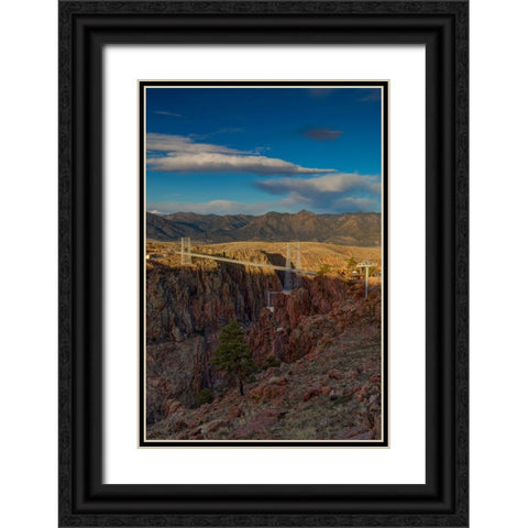 Sunrise Over Royal Gorge Bridge 4 Black Ornate Wood Framed Art Print with Double Matting by Sherrell, Bill