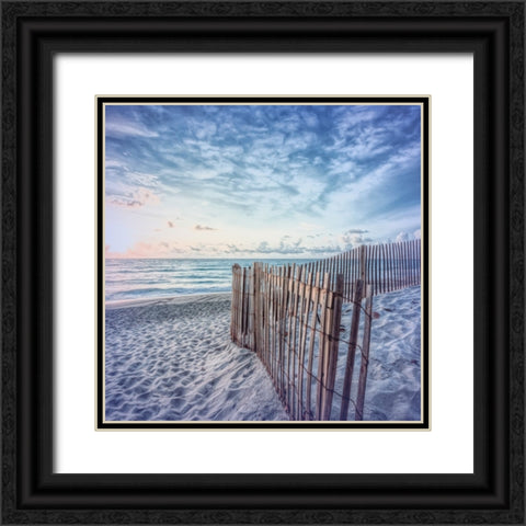Daybreak on the Dunes Pale Blues in Square Black Ornate Wood Framed Art Print with Double Matting by Celebrate Life Gallery