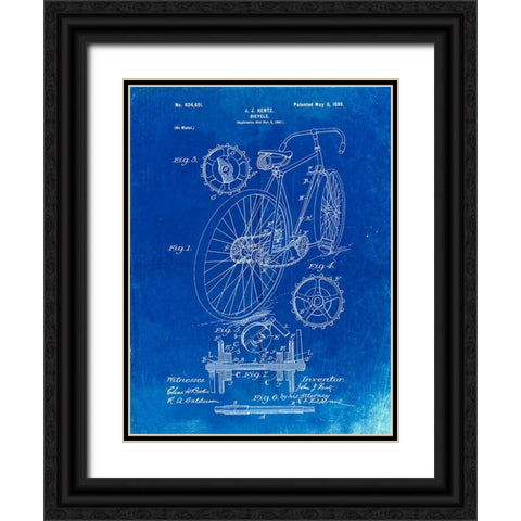 PP25-Faded Blueprint Eagle Quad Racing Bicycle Poster Black Ornate Wood Framed Art Print with Double Matting by Borders, Cole