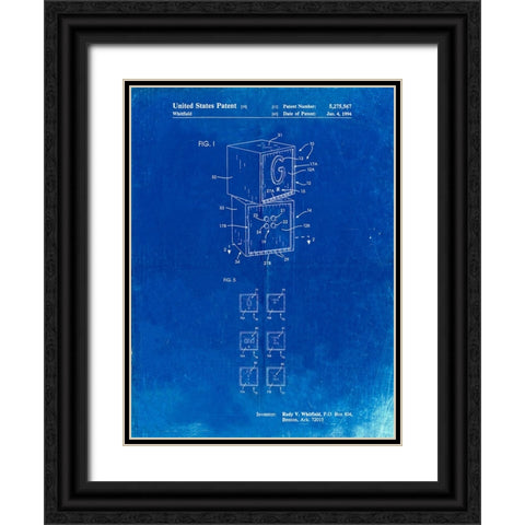 PP674-Faded Blueprint Childrens Building Block Black Ornate Wood Framed Art Print with Double Matting by Borders, Cole