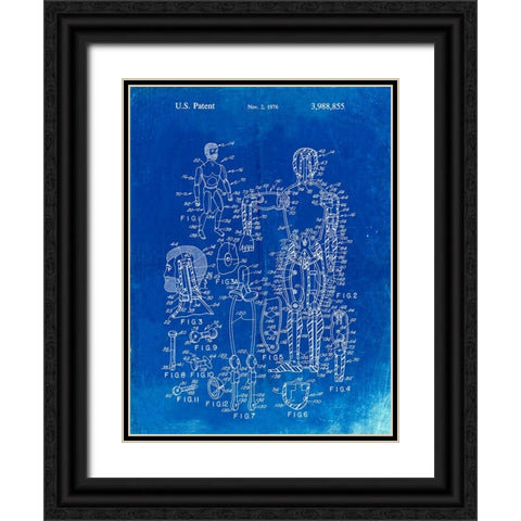PP675-Faded Blueprint The Defenders Toy 1976 Patent Poster Black Ornate Wood Framed Art Print with Double Matting by Borders, Cole