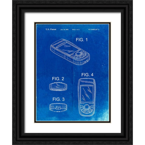 PP862-Faded Blueprint GPS Device Patent Wall Art Poster PP862 Black Ornate Wood Framed Art Print with Double Matting by Borders, Cole