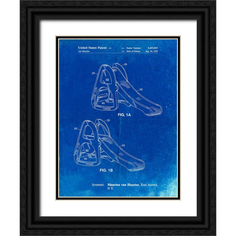 PP1039-Faded Blueprint Slide Poster Black Ornate Wood Framed Art Print with Double Matting by Borders, Cole