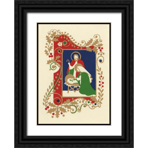 C-0090 Black Ornate Wood Framed Art Print with Double Matting by Crockett Collection