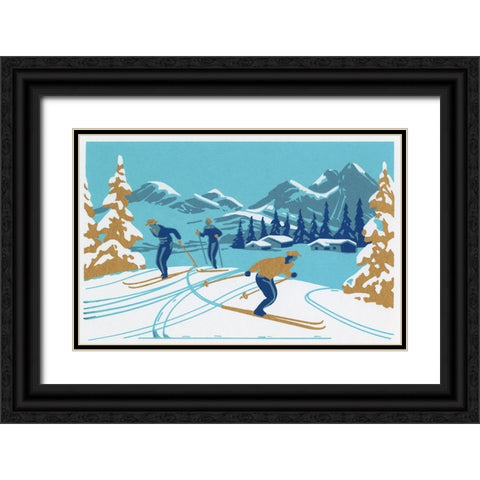 C-8150 Black Ornate Wood Framed Art Print with Double Matting by Crockett Collection