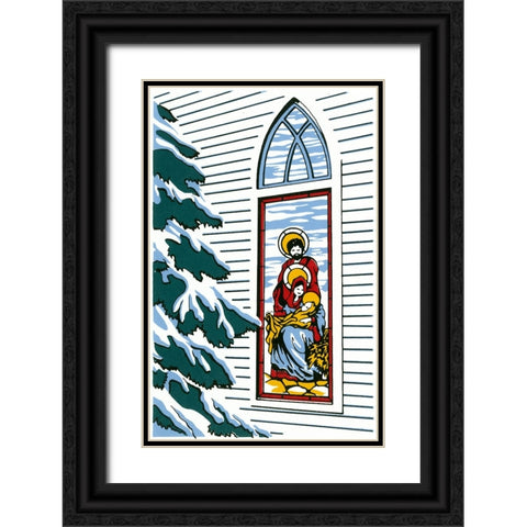 C-3150 Black Ornate Wood Framed Art Print with Double Matting by Crockett Collection