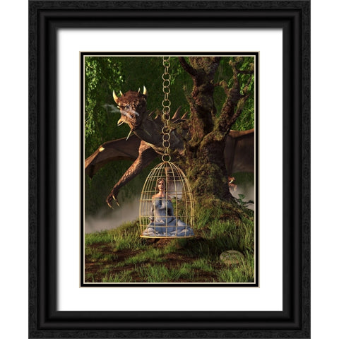 Dragon Bait Black Ornate Wood Framed Art Print with Double Matting by Eskridge, Daniel