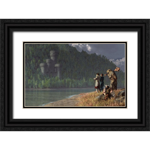 Fantasy Quest Black Ornate Wood Framed Art Print with Double Matting by Eskridge, Daniel