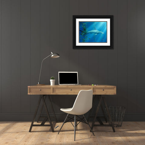 Hammer Head Among The Seaweed Black Ornate Wood Framed Art Print with Double Matting by Eskridge, Daniel