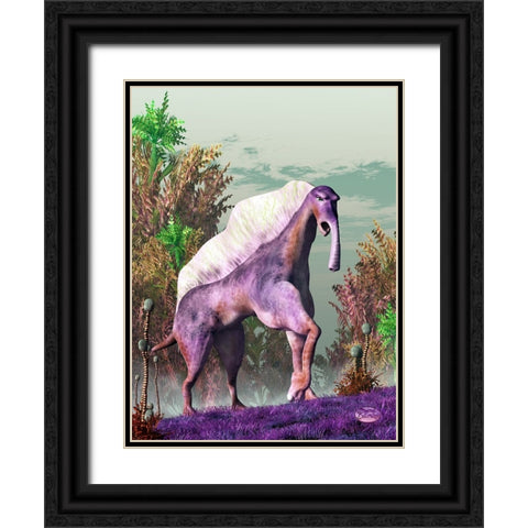 Purple Fantasy Creature Black Ornate Wood Framed Art Print with Double Matting by Eskridge, Daniel