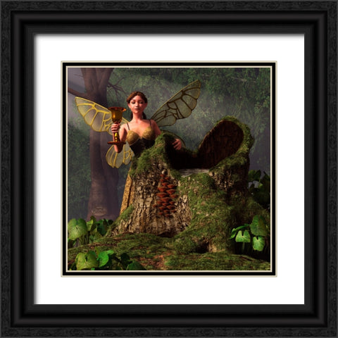 The Wood Sprite Black Ornate Wood Framed Art Print with Double Matting by Eskridge, Daniel