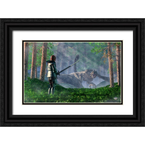 The Wyvern Black Ornate Wood Framed Art Print with Double Matting by Eskridge, Daniel