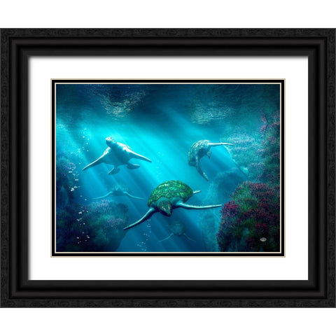 Turtle Alley Black Ornate Wood Framed Art Print with Double Matting by Eskridge, Daniel