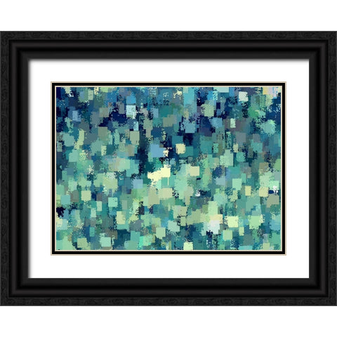 Blue Green Blues Black Ornate Wood Framed Art Print with Double Matting by Manlove, David