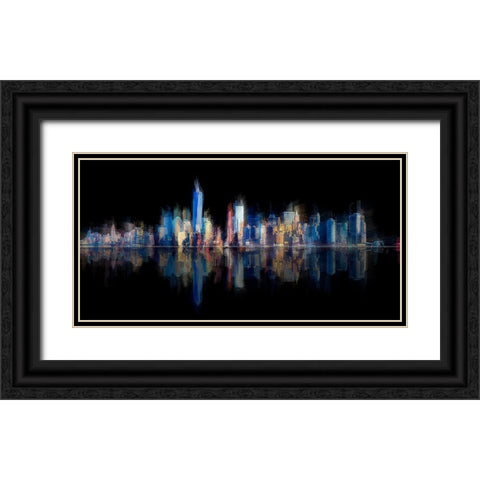 New York Pan 6 Black Ornate Wood Framed Art Print with Double Matting by Manlove, David