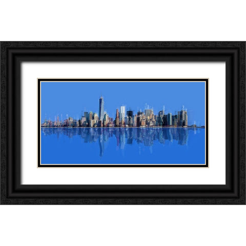 New York Pan 10 Black Ornate Wood Framed Art Print with Double Matting by Manlove, David