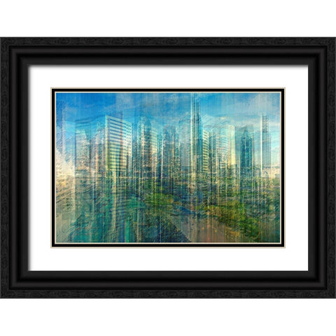 Emerald City Black Ornate Wood Framed Art Print with Double Matting by Manlove, David