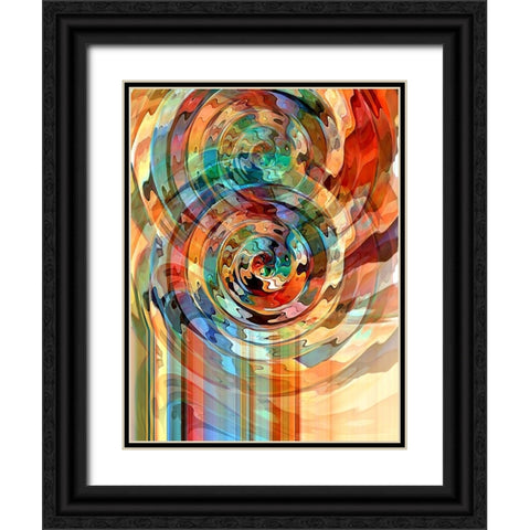 Rose Pop Black Ornate Wood Framed Art Print with Double Matting by Manlove, David