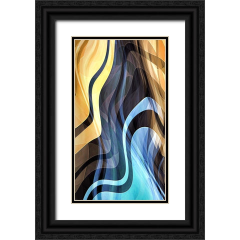 Vaporizing Gold Black Ornate Wood Framed Art Print with Double Matting by Manlove, David