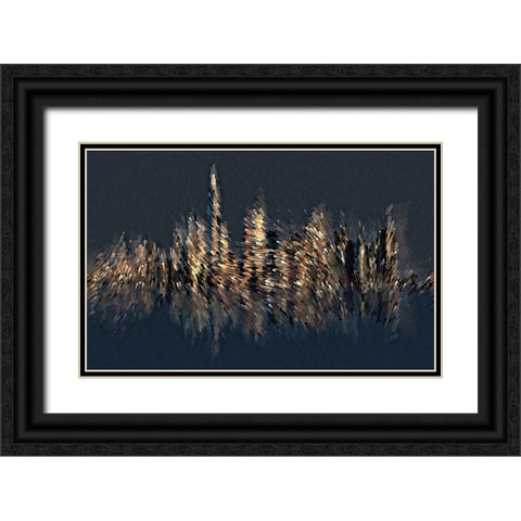 New York Splash Black Ornate Wood Framed Art Print with Double Matting by Manlove, David