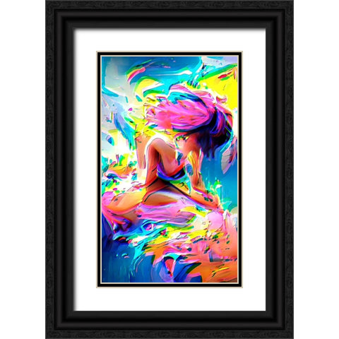 Surfs Up Black Ornate Wood Framed Art Print with Double Matting by Manlove, David