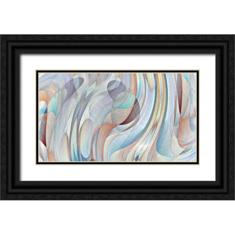 Non Objective Iridescence Black Ornate Wood Framed Art Print with Double Matting by Manlove, David