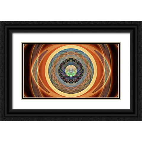 Round Table Sun Whirl X Black Ornate Wood Framed Art Print with Double Matting by Manlove, David