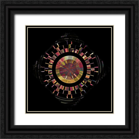 Bronze Pearl Electric Clock Black Ornate Wood Framed Art Print with Double Matting by Manlove, David