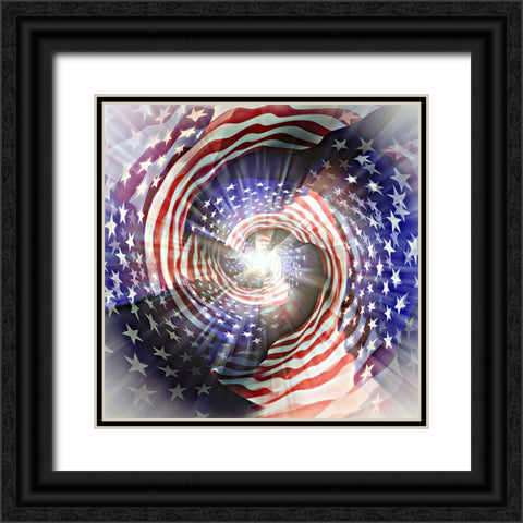 Americas Spiral B Black Ornate Wood Framed Art Print with Double Matting by Manlove, David