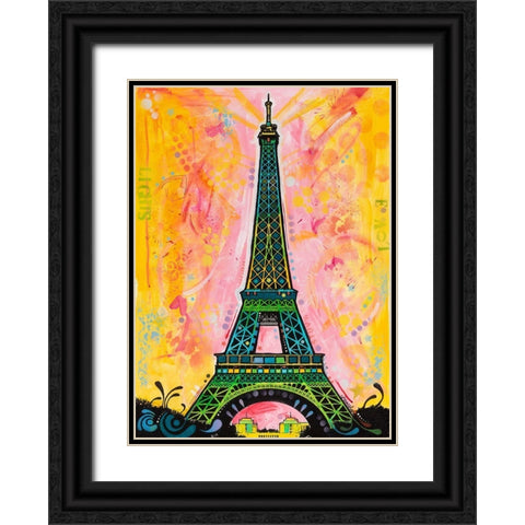 Eiffel ALI Black Ornate Wood Framed Art Print with Double Matting by Dean Russo Collection