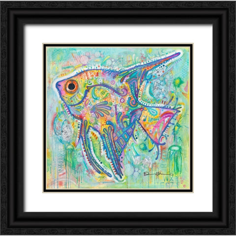 Angel Black Ornate Wood Framed Art Print with Double Matting by Dean Russo Collection