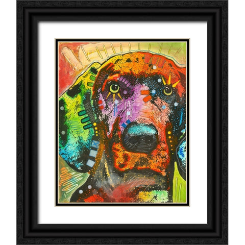 Gazing Puppy Love Black Ornate Wood Framed Art Print with Double Matting by Dean Russo Collection