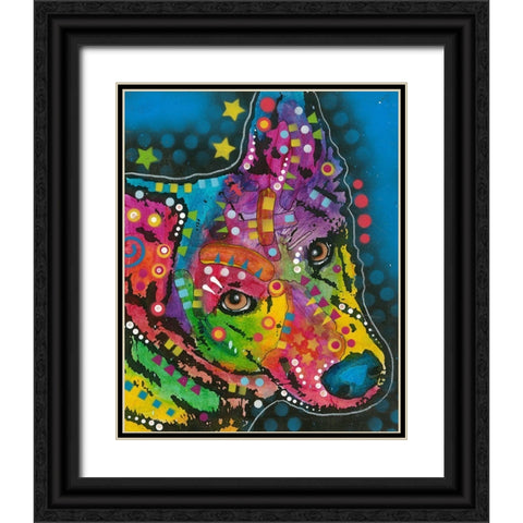 Herding Dog Black Ornate Wood Framed Art Print with Double Matting by Dean Russo Collection