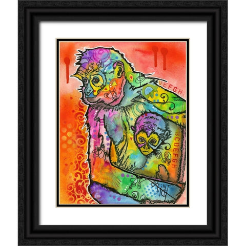 Monkey 1 Black Ornate Wood Framed Art Print with Double Matting by Dean Russo Collection