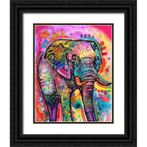 Elephant in Charge Black Ornate Wood Framed Art Print with Double Matting by Dean Russo Collection