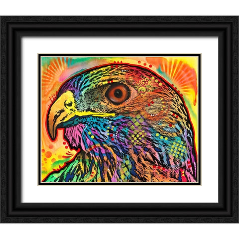 Hawk eye Black Ornate Wood Framed Art Print with Double Matting by Dean Russo Collection