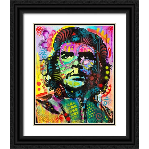 Che Guevara Black Ornate Wood Framed Art Print with Double Matting by Dean Russo Collection