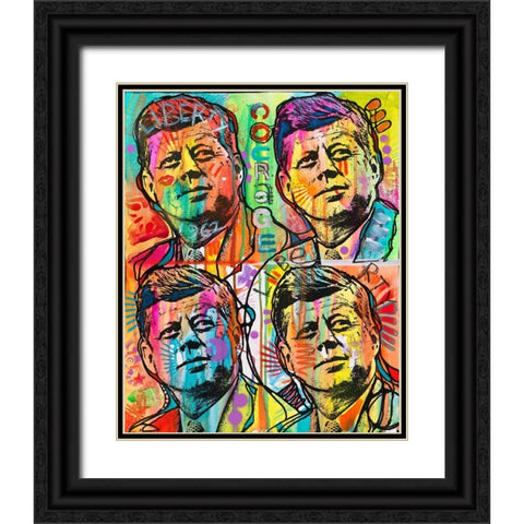 JFk 4 up Black Ornate Wood Framed Art Print with Double Matting by Dean Russo Collection