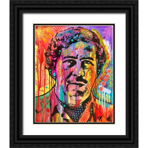 Pablo Escobar Black Ornate Wood Framed Art Print with Double Matting by Dean Russo Collection
