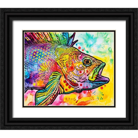 Fish Black Ornate Wood Framed Art Print with Double Matting by Dean Russo Collection