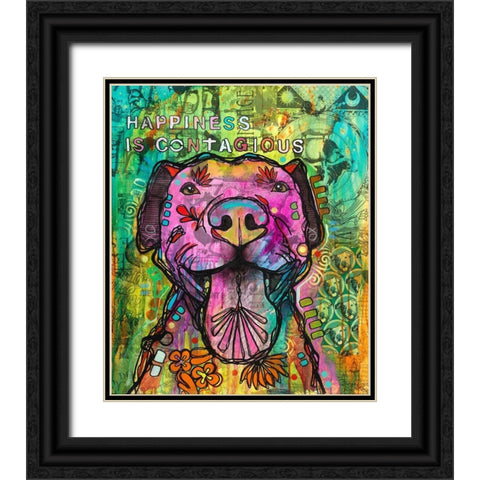 Happiness is Contagious Black Ornate Wood Framed Art Print with Double Matting by Dean Russo Collection