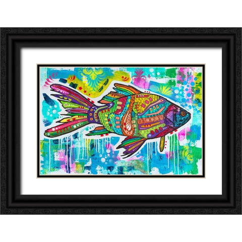 Electric Goldfish Black Ornate Wood Framed Art Print with Double Matting by Dean Russo Collection