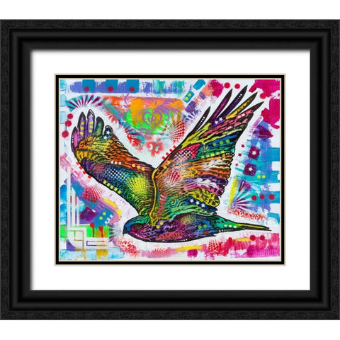 Hawk Black Ornate Wood Framed Art Print with Double Matting by Dean Russo Collection