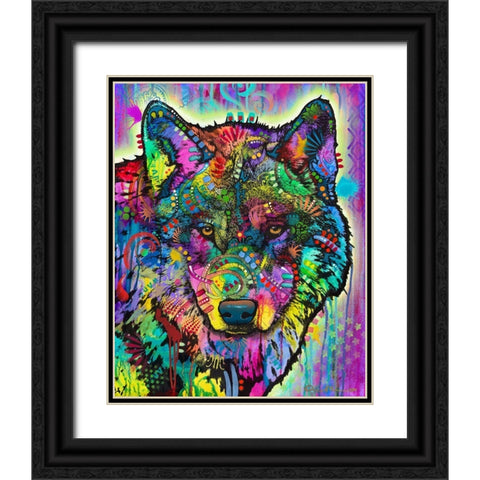 Warf Wolf Black Ornate Wood Framed Art Print with Double Matting by Dean Russo Collection