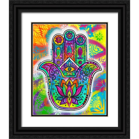 Hamsa 2 Black Ornate Wood Framed Art Print with Double Matting by Dean Russo Collection