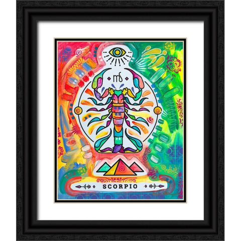 Scorpio Black Ornate Wood Framed Art Print with Double Matting by Dean Russo Collection